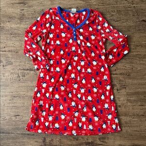 Red Penguin Print Fleece Nightgown women’s size large